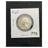 1964 Washington Silver Quarter Coin