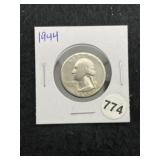 1944 Washington Silver Quarter Coin
