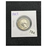 1947 Washington Silver Quarter Coin