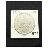 1890 S UNC Morgan Silver Dollar Coin