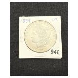 1889 UNC Morgan Silver Dollar Coin