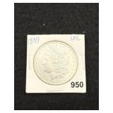 1889 UNC Morgan Silver Dollar Coin