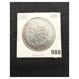 1889 UNC Morgan Silver Dollar Coin