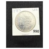 1878 S UNC Morgan Silver Dollar Coin