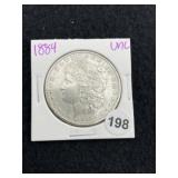 1884 UNC Morgan Silver Dollar Coin