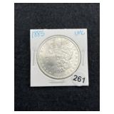 1885 UNC Morgan Silver Dollar Coin
