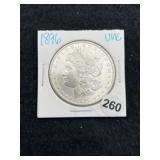 1896 UNC Morgan Silver Dollar Coin