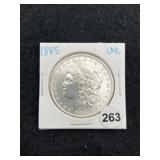 1885 UNC Morgan Silver Dollar Coin