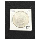 1882 UNC Morgan Silver Dollar Coin