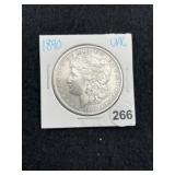 1890 UNC Morgan Silver Dollar Coin