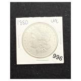 1880 UNC Morgan Silver Dollar Coin