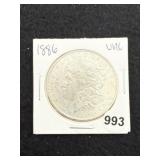1886 UNC Morgan Silver Dollar Coin
