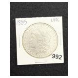 1885 UNC Morgan Silver Dollar Coin