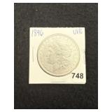 1896 UNC Morgan Silver Dollar Coin