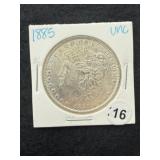 1885 UNC Morgan Silver Dollar Coin
