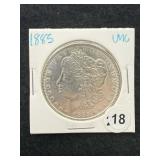 1885 UNC Morgan Silver Dollar Coin