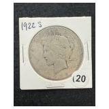 1922 S Peace Silver Dollar Coin