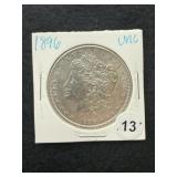 1896 UNC Morgan Silver Dollar Coin