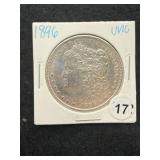 1896 UNC Morgan Silver Dollar Coin