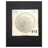 1890 UNC Morgan Silver Dollar Coin