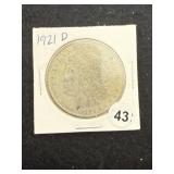 1921 D Morgan Silver Dollar Coin