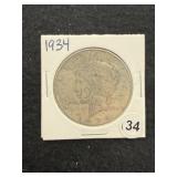 1934 Peace Silver Dollar Coin