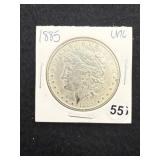 1885 UNC Morgan Silver Dollar Coin