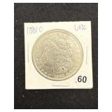 1881 O UNC Morgan Silver Dollar Coin