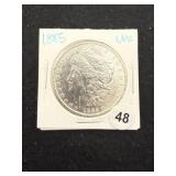 1885 UNC Morgan Silver Dollar Coin