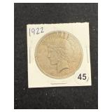 1922 Peace Silver Dollar Coin
