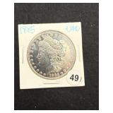 1885 UNC Morgan Silver Dollar Coin
