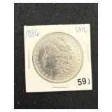 1886 UNC Morgan Silver Dollar Coin