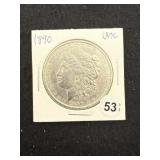 1890 UNC Morgan Silver Dollar Coin