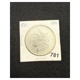 1881 UNC Morgan Silver Dollar Coin