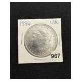 1886 UNC Morgan Silver Dollar Coin