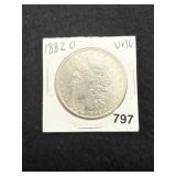 1882 O UNC Morgan Silver Dollar Coin
