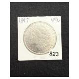 1897 UNC Morgan Silver Dollar Coin
