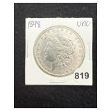 1898 UNC Morgan Silver Dollar Coin