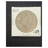 1922 Peace Silver Dollar Coin