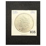 1885 UNC Morgan Silver Dollar Coin