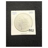1889 UNC Morgan Silver Dollar Coin
