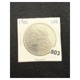 1900 UNC Morgan Silver Dollar Coin