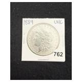 1889 UNC Morgan Silver Dollar Coin
