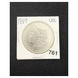 1889 UNC Morgan Silver Dollar Coin