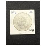 1896 UNC Morgan Silver Dollar Coin