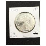 2 Ounce .999 Fine Silver Round Coin