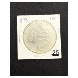 1898 UNC Morgan Silver Dollar Coin