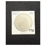 1880 S UNC Morgan Silver Dollar Coin