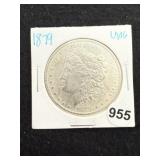 1879 UNC Morgan Silver Dollar Coin
