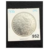 1886 UNC Morgan Silver Dollar Coin